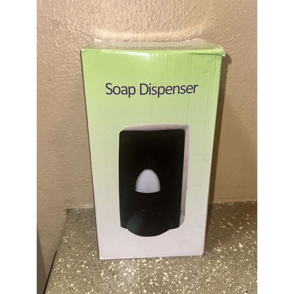 Wall Mounted Soap Dispenser – Manual‎ Push, Black/Gray, Refillable - Picture 1 of 3